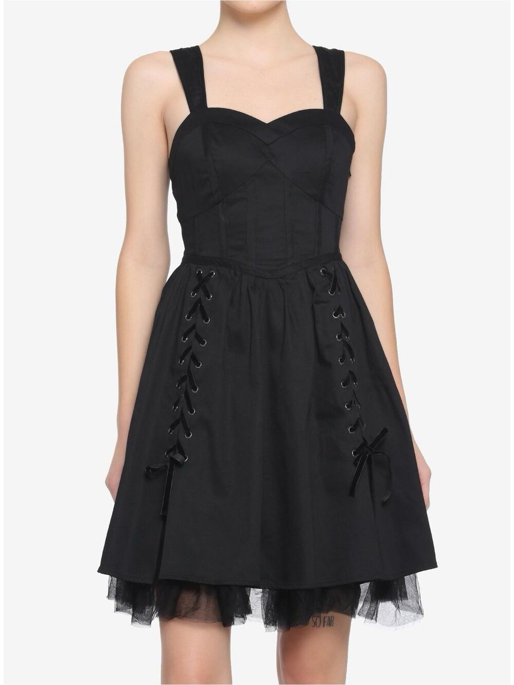 Hot Topic Women’s Black Corset Dress Tulle Goth Emo Whimsy Size XL